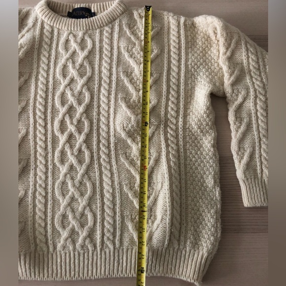 Vintage cream British wool fisherman sweater - Picture 6 of 10